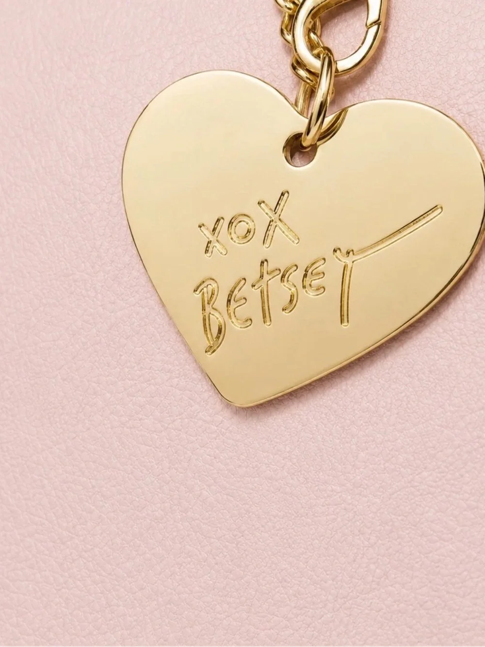 Betsey Johnson Blush Pink Satchel with Gold Heart Lock